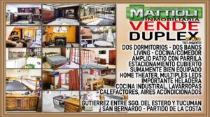 VENTA DE DUPLEX –TRES AMBIENTES– MUY BIEN EQUIPADO