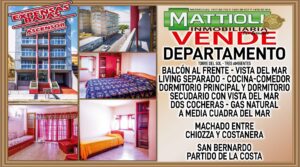 DEPTO TRES AMBIENTES/BAJAS EXPENSAS–BALCON AL FRENTE CON VISTA AL MAR–SAN BERNARDO