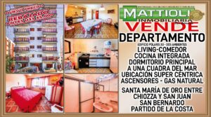 DEPARTAMENTO DOS AMBIENTES A UNA CUADRA DEL MAR–SAN BERNARDO